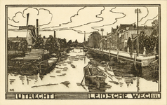 4328 Gezicht op de Leidsche Rijn te Utrecht met links de zaagmolen De Bijgeval en rechts de Leidseweg.